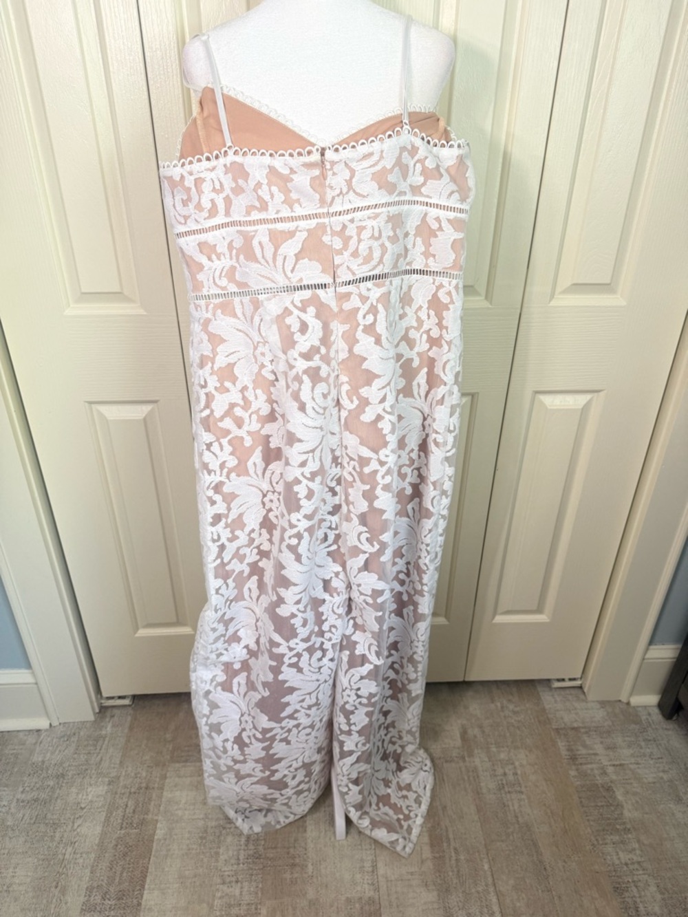 Lulu’s White/Nude Lace Overlay Jumpsuit - Picture 3 of 3